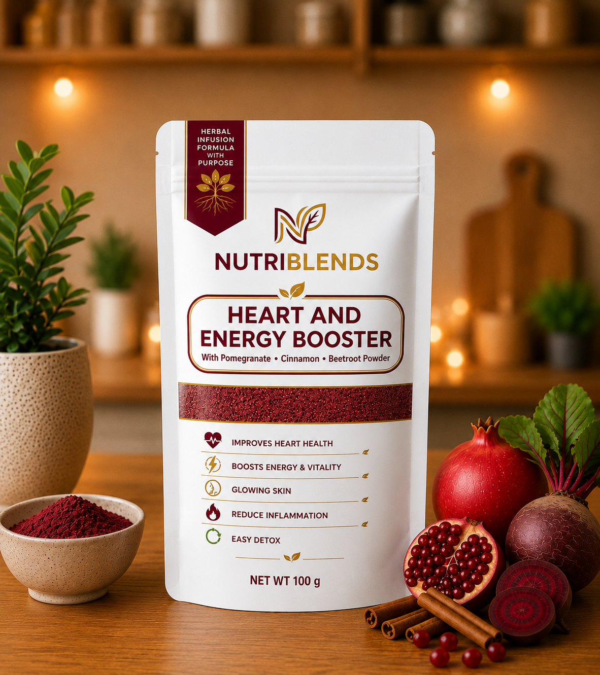 NutriBlends Heart and Energy Booster — Herbal Infusion Formula