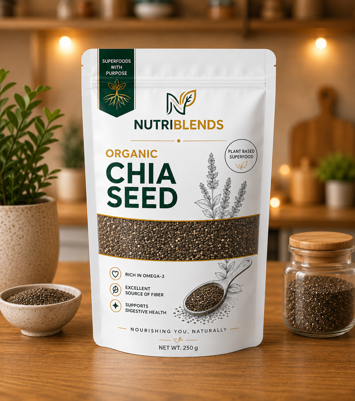 NutriBlends Organic Chia Seed — Plant-Based Superfood